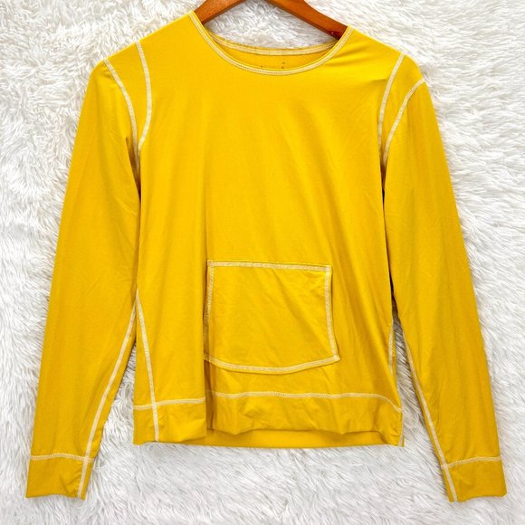 Athleta Activewear Women's Yellow Long Sleeve Mesh Athletic Top Size Small S - Picture 1 of 10